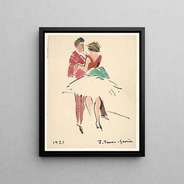 Bal des Artistes Due ballerini - Joaquín Torres-García — quadro incorniciato alla parete