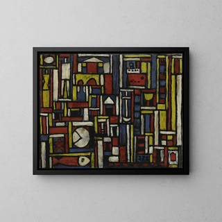costruttivo a cinque tonalità - Joaquín Torres-García — quadro incorniciato alla parete