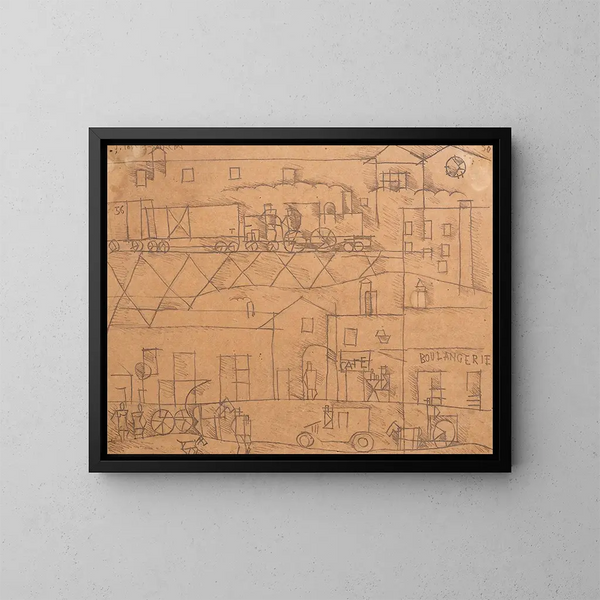 La Gare - Joaquín Torres-García — quadro incorniciato alla parete