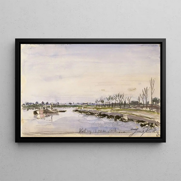 Bords de rivière - Johan Barthold Jongkind — quadro incorniciato alla parete