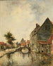 Canal intérieur de la ville de Dordrecht - Johan Barthold Jongkind — vista dell’opera