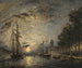 Chiaro di luna su un canale a Dordrecht - Johan Barthold Jongkind — vista dell’opera