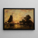 Tramonto in Olanda - Johan Barthold Jongkind — quadro incorniciato alla parete