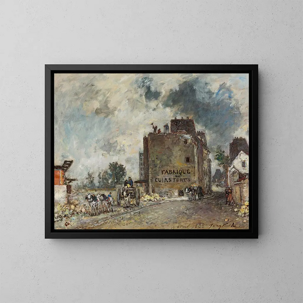 Lavori di demolizione in rue des Francs-Bourgeois Saint-Marcel - Johan Barthold Jongkind — quadro incorniciato alla parete