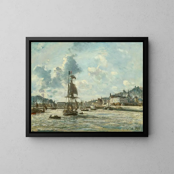Entrée del porto di Honfleur - Johan Barthold Jongkind — quadro incorniciato alla parete