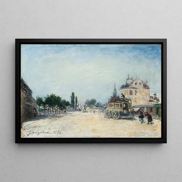 L'Omnibus della ghiacciaia alla barriera Rochechouart - Johan Barthold Jongkind — quadro incorniciato alla parete