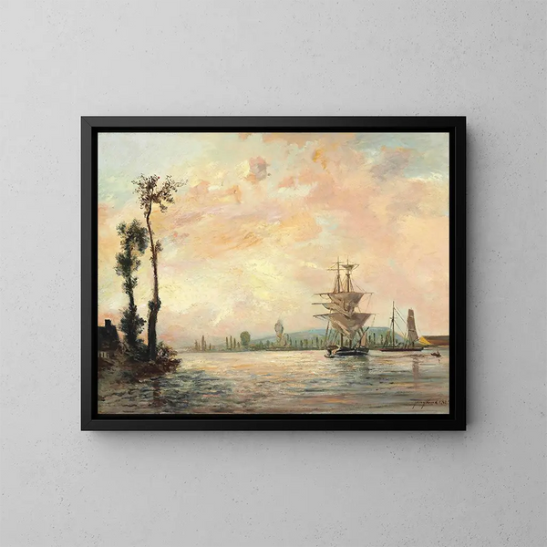 La Seine près de Rouen - Johan Barthold Jongkind — quadro incorniciato alla parete