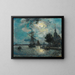 Il porto di Dordrecht alla luce della luna - Johan Barthold Jongkind — quadro incorniciato alla parete