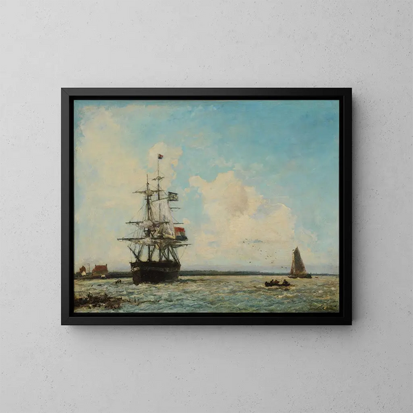 Le Grand Canal de Dordrecht - Johan Barthold Jongkind — quadro incorniciato alla parete