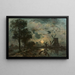 Mulini alla luce della luna a Schiedam - Johan Barthold Jongkind — quadro incorniciato alla parete