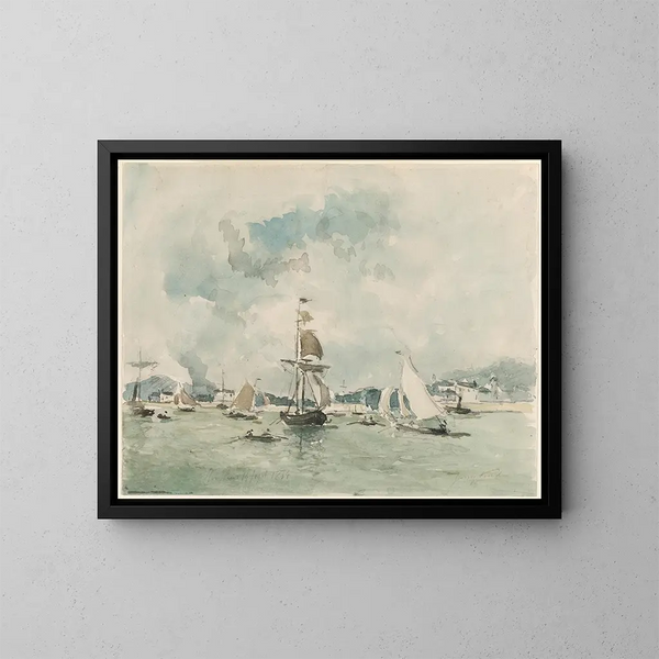 Le port de Honfleur - Johan Barthold Jongkind — quadro incorniciato alla parete