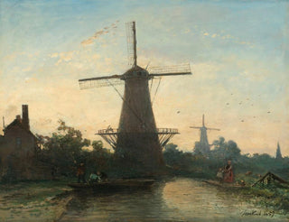 Mulini a vento vicino a Rotterdam - Johan Barthold Jongkind — vista dell’opera