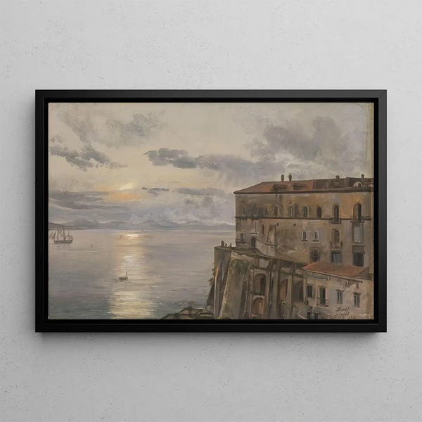 Johan Christian Dahl - The Barracks at Pizzofalcone Naples.webp