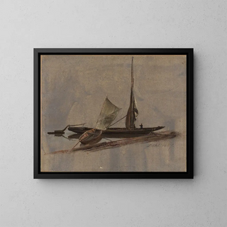 Johan Christian Dahl - Two SailingBoats at the Elbe.webp