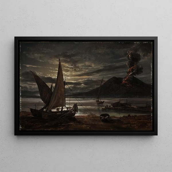 Johan Christian Dahl - Vesuvius In Eruption Moonlight.webp
