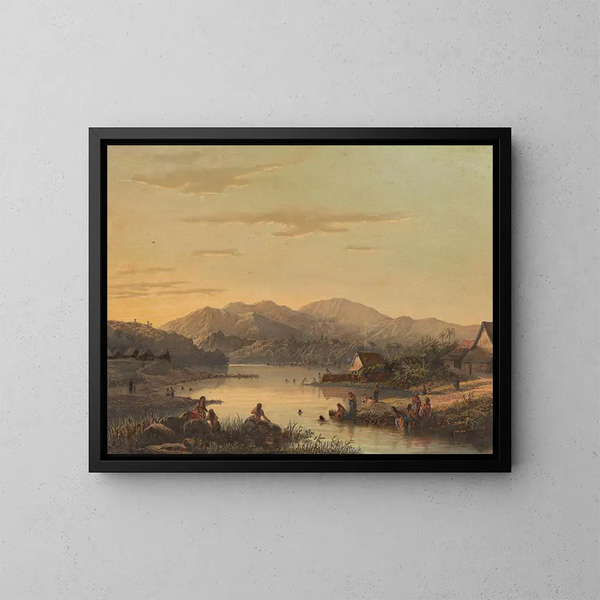 Vista della stazione balneare di Wenditt a Java - Johan Conrad Greive — quadro incorniciato alla parete
