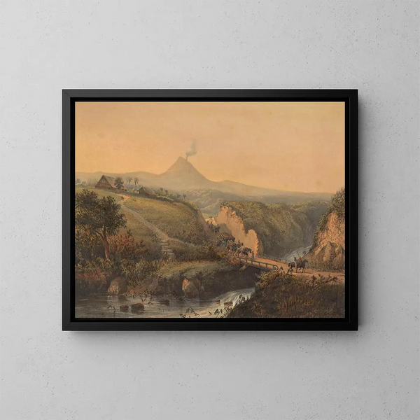 Vista dei dintorni di Malang - Johan Conrad Greive — quadro incorniciato alla parete