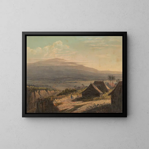 Vista di un paesaggio a Java, paesaggio nella residenza di Bantam - Johan Conrad Greive — quadro incorniciato alla parete