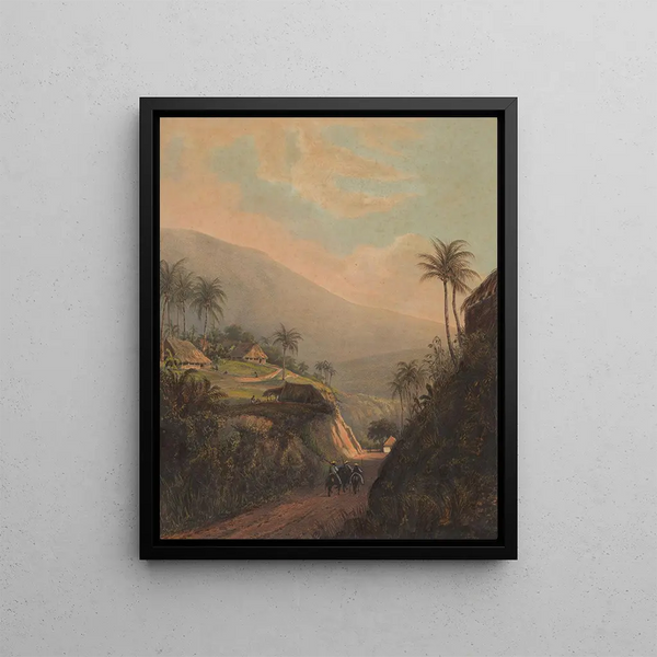 Johan Conrad Greive - Gezicht op een weg naar de vallei van Salak op Java Weg van buitenzorg naar de vallei van de Salak.webp