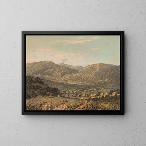 Vista sulle montagne Tengger - Johan Conrad Greive — quadro incorniciato alla parete