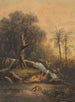 Paesaggio con cascata e leopardo che beve Paesaggio selvaggio angolo di Java - Johan Conrad Greive — vista dell’opera