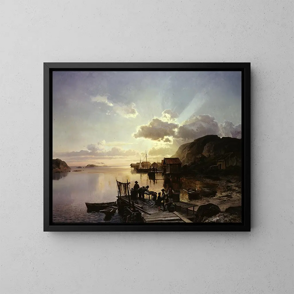 Village de pêcheurs en Bohuslän - Johan Edvard Bergh — quadro incorniciato alla parete