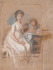 Progetto di ritratto di gruppo di Regine Sophie Tutein f. Wraatz con suo figlio Peter - Johan Frederik Clemens — vista dell’opera