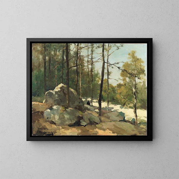 Vista boschiva vicino a Barbizon - Johan Hendrik Weissenbruch — quadro incorniciato alla parete