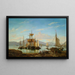 Navi in un porto - Johan Jacob Bennetter — quadro incorniciato alla parete