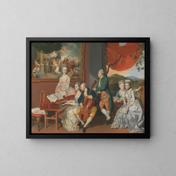 La famiglia Gore con George, 3° conte Cowper - Johan Joseph Zoffany — quadro incorniciato alla parete