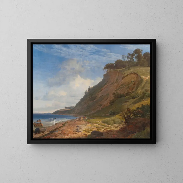 Vista costiera danese da Kitns sul fiordo di Roskilde, Zealand - Johan Thomas Lundbye — quadro incorniciato alla parete