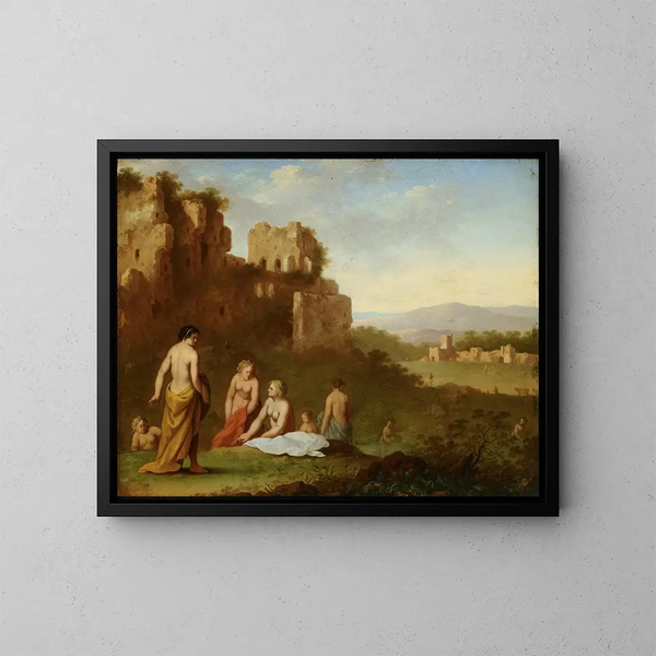 Nymphe se baignant - Johan van Haensbergen — quadro incorniciato alla parete
