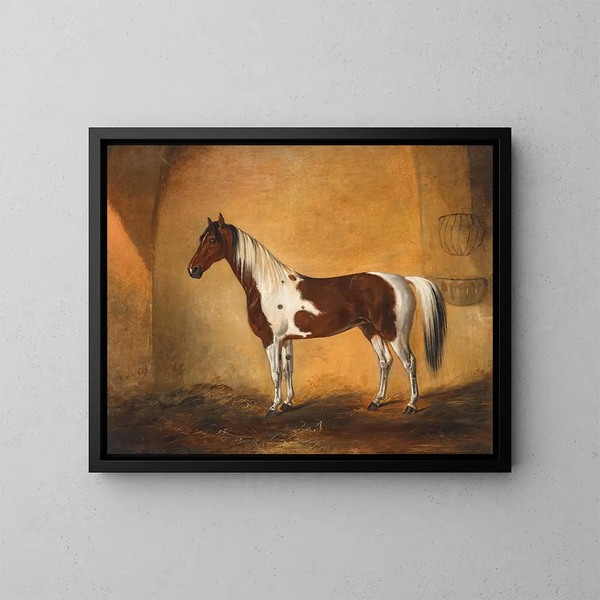 Un cavallo in una stalla - Johann Adam Klein — quadro incorniciato alla parete