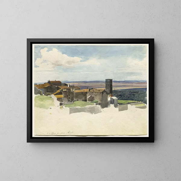 Tivoli e la campagna romana - Johann Adam Klein — quadro incorniciato alla parete