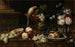 Nature morte con fiori e frutti, un pappagallo e vari insetti su un davanzale - Johann Amandus Winck — vista dell’opera