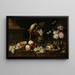 Nature morte con fiori e frutti, un pappagallo e vari insetti su un davanzale - Johann Amandus Winck — quadro incorniciato alla parete
