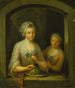 Una donna e una bambina a una finestra - Johann Andreas Herrlein — vista dell’opera