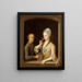 Una donna e un giovane uomo a una finestra - Johann Andreas Herrlein — quadro incorniciato alla parete
