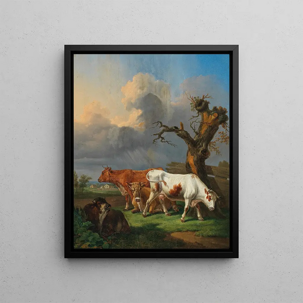 Johann Baptist Dallinger von Dalling - Cows Grazing in an Open Landscape.webp