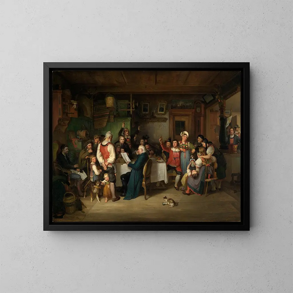 La remise des prix del club agricolo in una fattoria hotzenwlder - Johann Baptist Kirner — quadro incorniciato alla parete