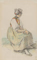 Jeune paysanne assise en plein air en costume de Schapbach - Johann Baptist Kirner — vista dell’opera