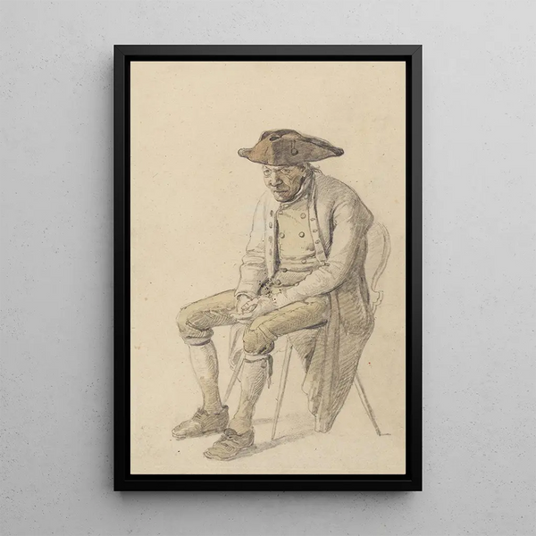 Johann Baptist Kirner - Sitzender alter Bauer mit Dreispitz.webp
