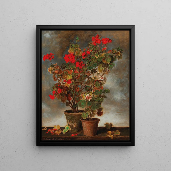 Gerani - Johann Baptist Reiter — quadro incorniciato alla parete
