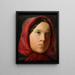 Giovane donna con foulard rosso - Johann Baptist Reiter — quadro incorniciato alla parete