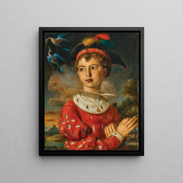 Ritratto di suo figlio Moritz in pagina - Johann Baptist Reiter — quadro incorniciato alla parete
