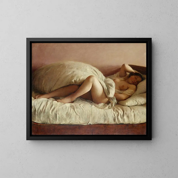 Donna addormentata - Johann Baptist Reiter — quadro incorniciato alla parete