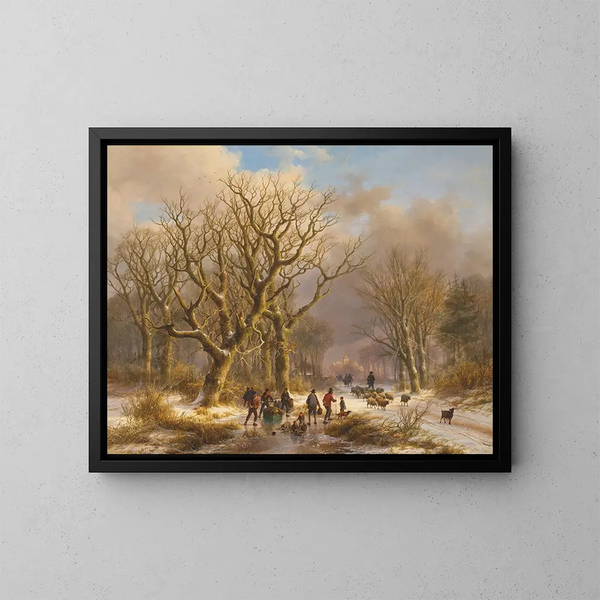 Tempo d'inverno - Johann Bernhard Klombeck — quadro incorniciato alla parete