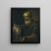 Un filosofo immerso nei suoi pensieri che tiene una testa scolpita - Johann Carl Loth — quadro incorniciato alla parete