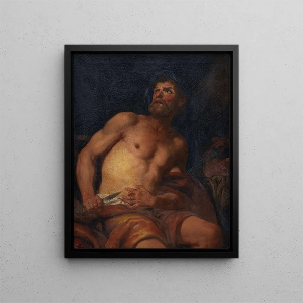 La morte di Catone il Giovane - Johann Carl Loth — quadro incorniciato alla parete