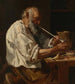 Vecchio contadino che accende una pipa - Johann Carl Loth — vista dell’opera